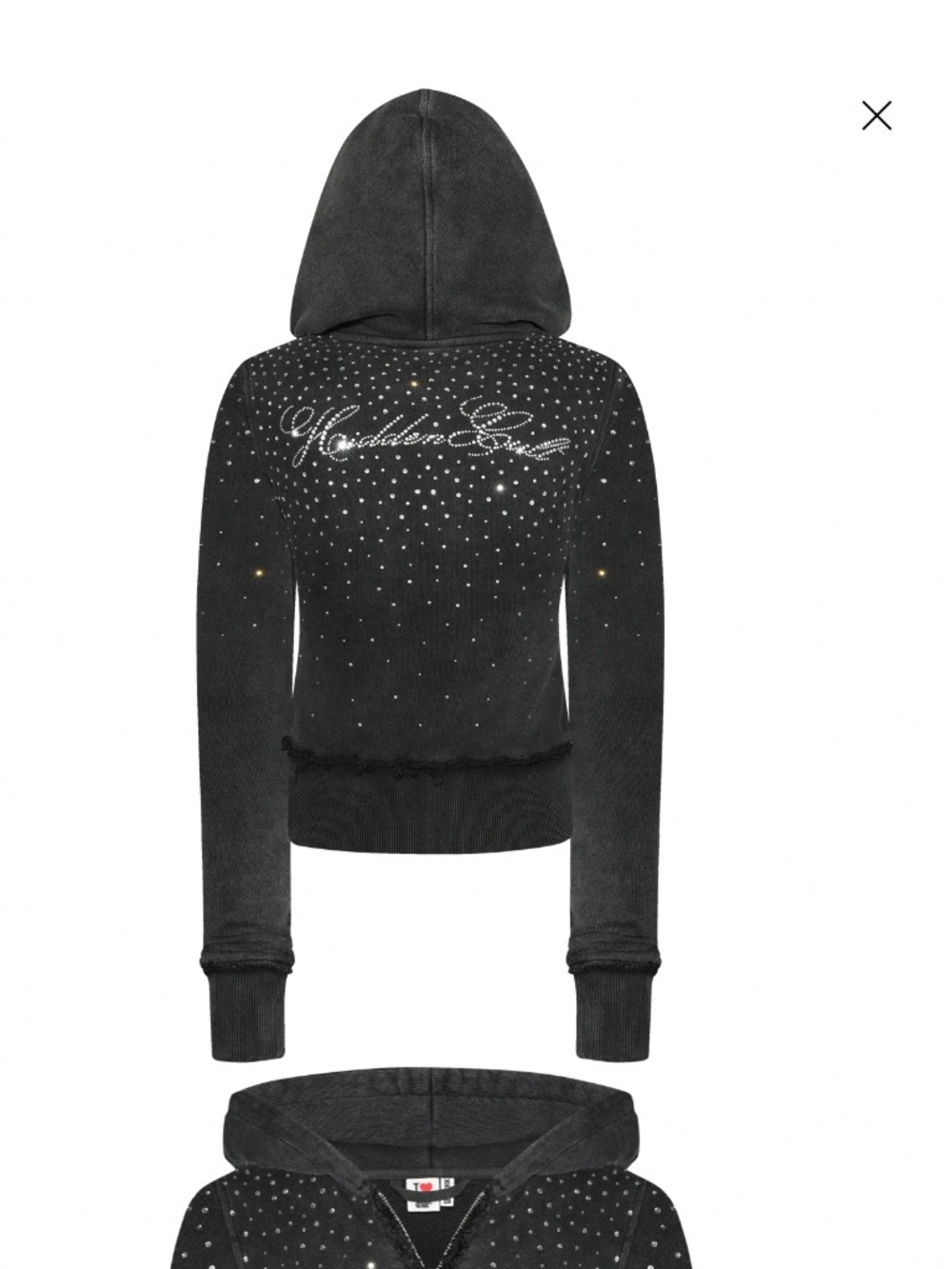 Hidden Cult Rhinestone Zip Up Hoodie M NWT